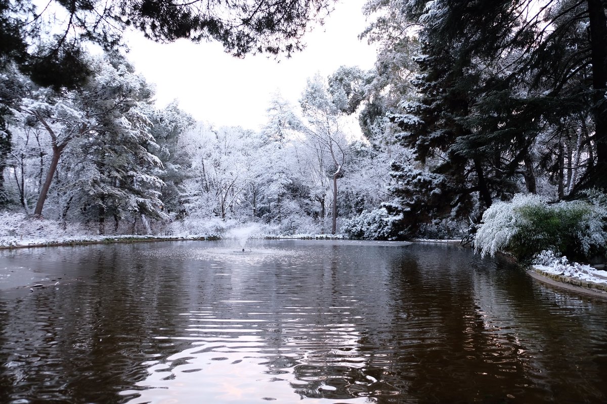 Parque nevado en Madrid