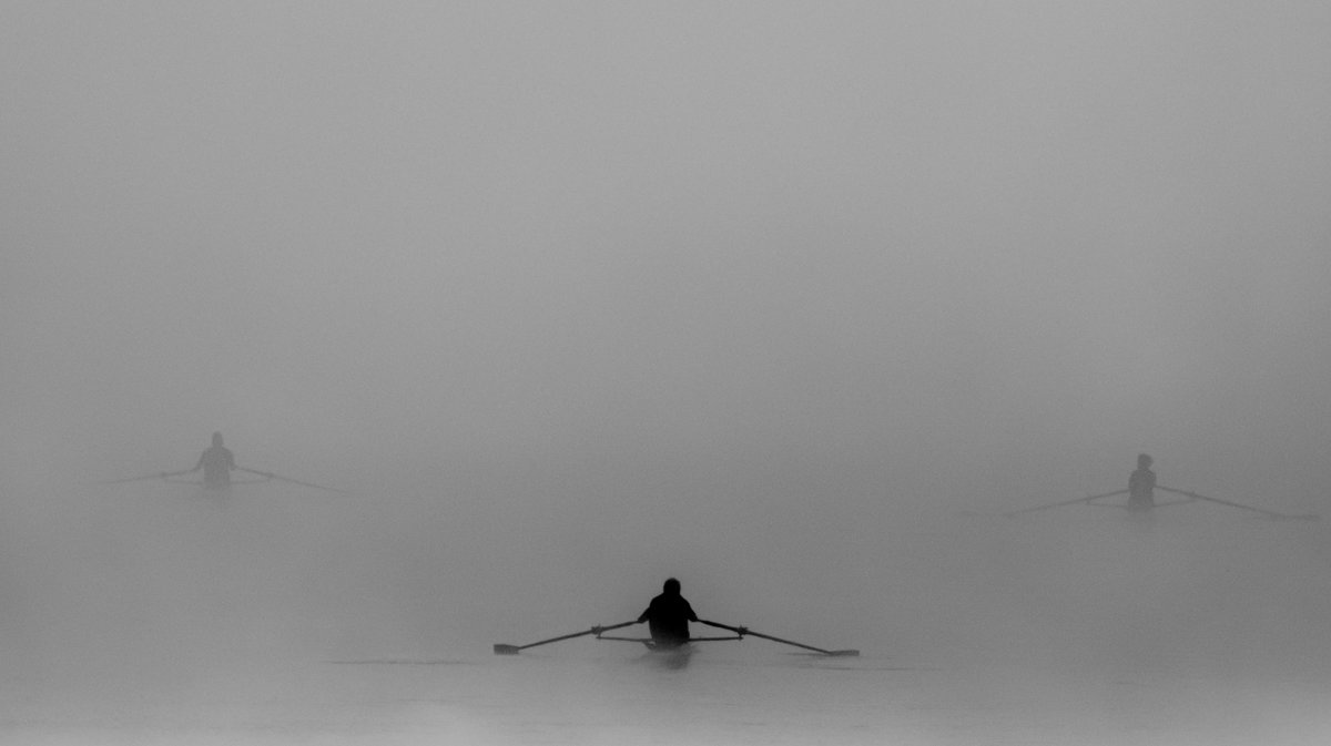 Remeros en la niebla