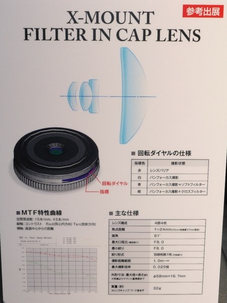Especificaciones de la tapa-objetivo de Fujifilm