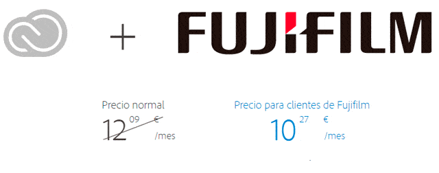 Creative Cloud para clientes de Fujifilm: Photoshop CC y Lightroom por 10€ al mes.