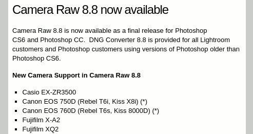 Adobe Camera Raw 8.8