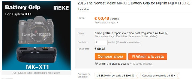 Empuñadura clónica Meike MK-XT1