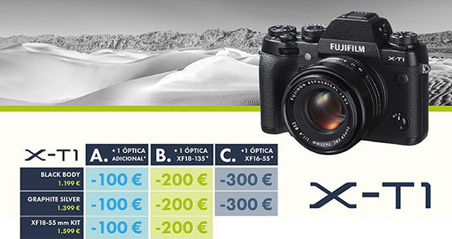 «Cashback» de mayo: 100€ de descuento en lentes al comprar X-E2 y X-T1.