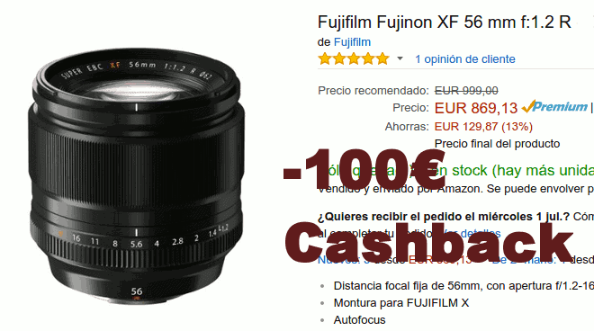Fujinon Xf 56mm F1.2 descuento en Amazon