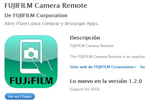 iOS9 ya es compatible con Fujifilm Camera Remote