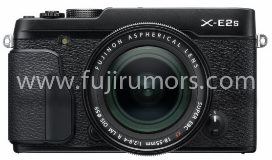 Fuji X-E2S negra, de frente.