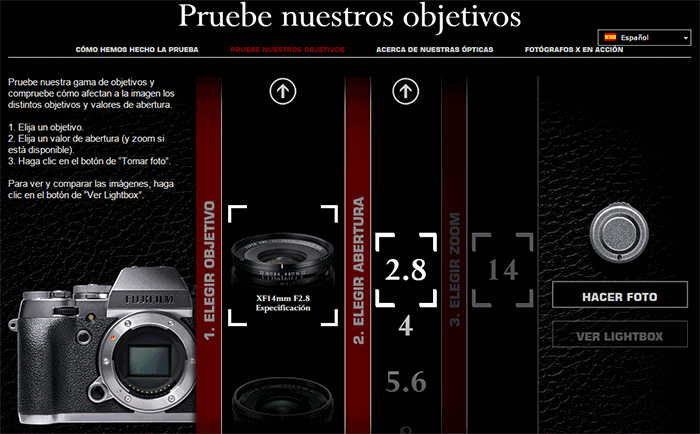 Simulación de fotografía con Fuji X-T1 y lentes Fujinon.