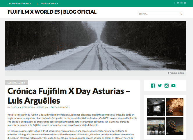 Blog oficial de Fujifilm X World ES.
