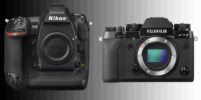 Nikon D5 frente a Fuji X-T2