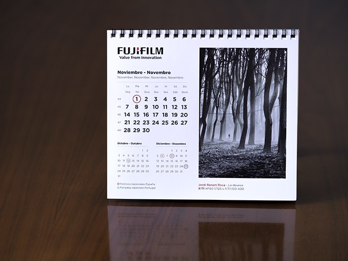 Calendario Fujifilm 2016 con fotografía de Jordi Renart Roca.