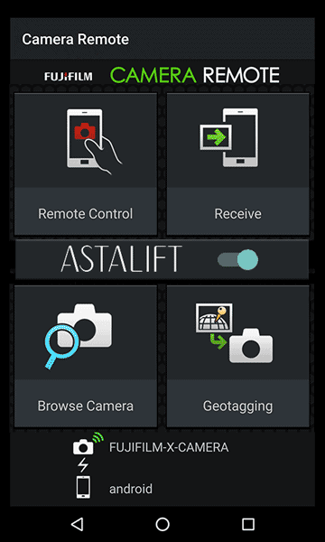 Fujifilm Camera Remote con filtro de belleza Astalift.