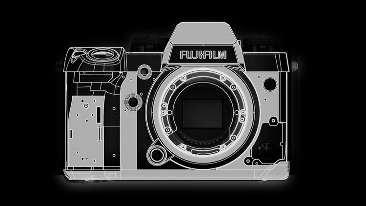 Refuerzos del armazón de la Fujifilm X-H1.