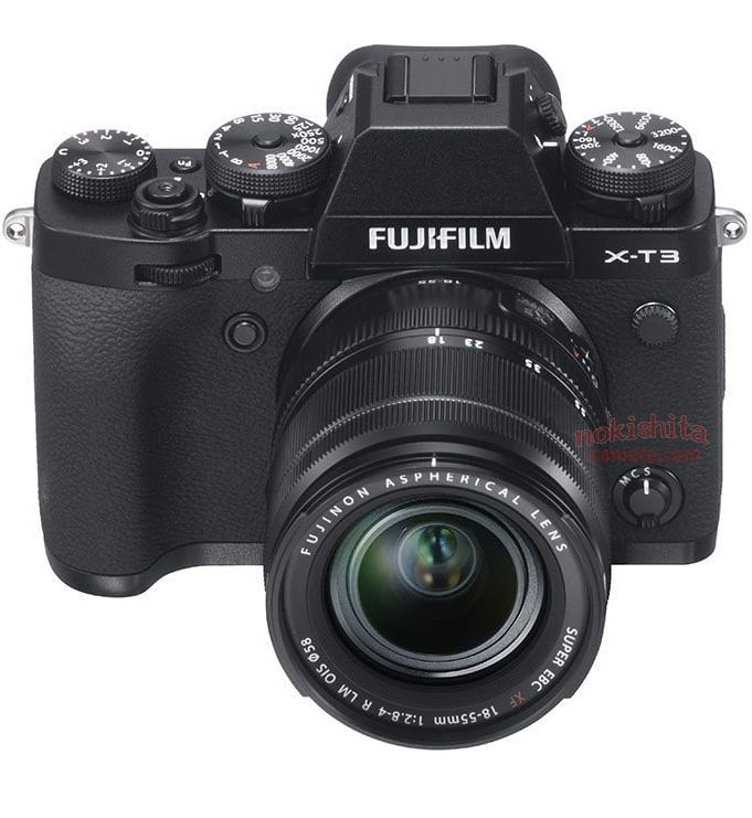 Fujifilm X-T3 + XF 18-55mm frente arriba.