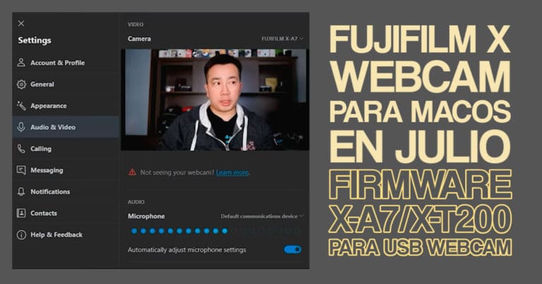 Fujifilm X Webcam para macOS en julio