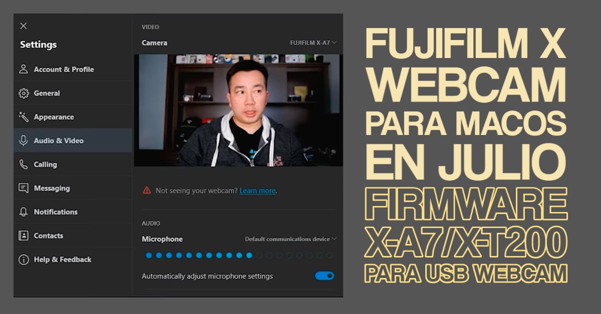 Fujifilm X Webcam para macOS en julio