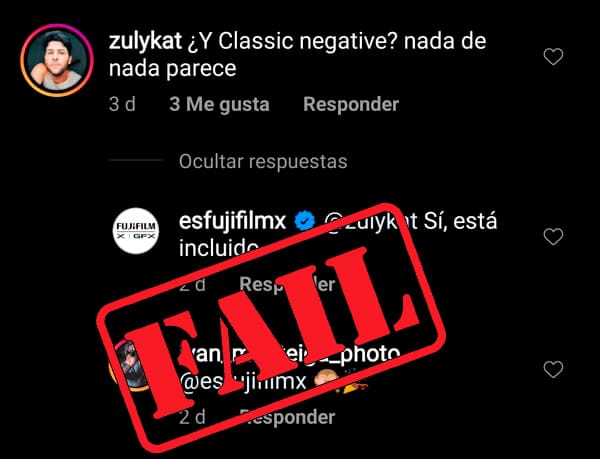 ¡Error! Sin confirmación de que Classic Negative llegue finalmente a la Fujifilm X-T3
