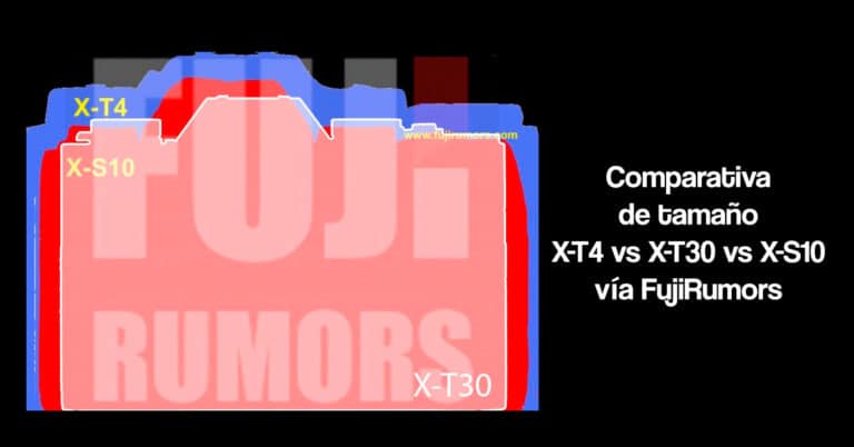 Comparativa de tamaños: Fujifilm X-S10 vs X-T30 vs X-T4