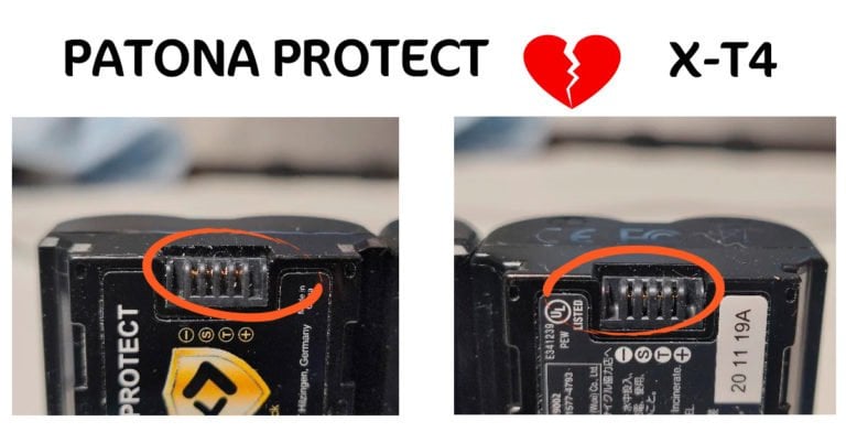 Problemas con las baterías Patona Protect para la Fujifilm X-T4