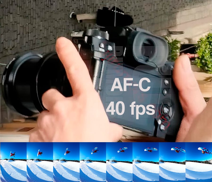 La Fujifilm X-H2S alcanzaría los 40 fotogramas por segunda de cadencia máxima de disparo.