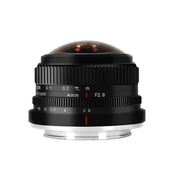 7Artisans 4mm F2.8, vista lateral.