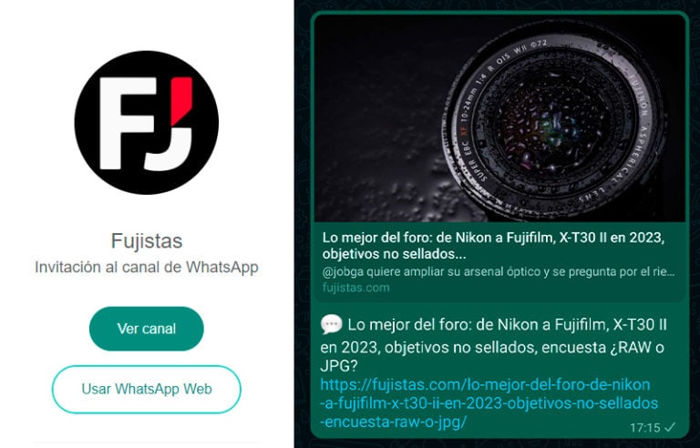 Ya tenemos canal de Fujistas en WhatsApp: novedades sobre Fujifilm en tu móvil