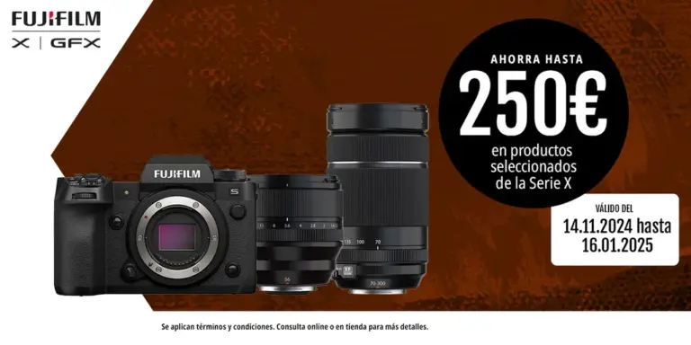 Promociones hasta enero de 2025 de Fujifilm España: descuentos directos en cámaras y objetivos